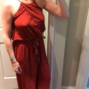 Elevenses Anthropologie rust jumpsuit boho